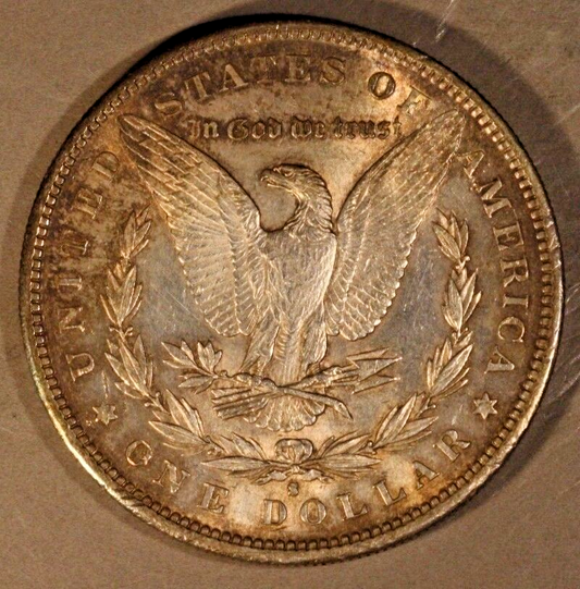 1890 S Morgan Silver Dollar Nice with Blue Tone