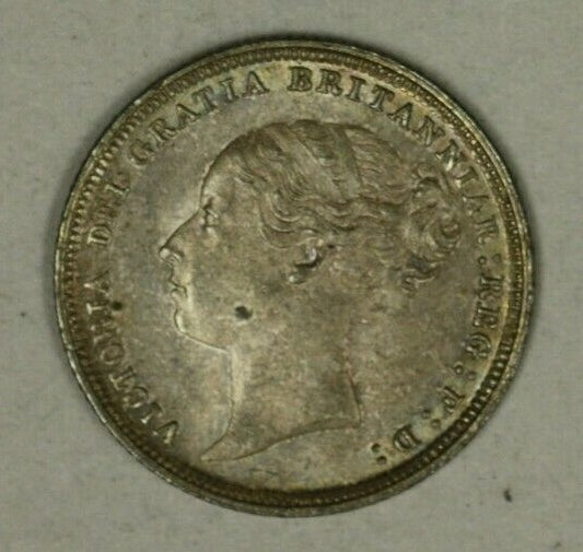 Great Britain Silver 6 Pence 1883 Nice Toned UNC   A2453