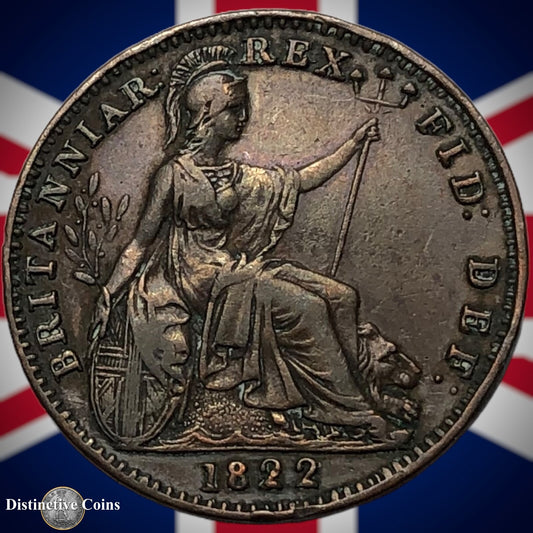 Great Britain 1822 Farthing 1/4d GB3243