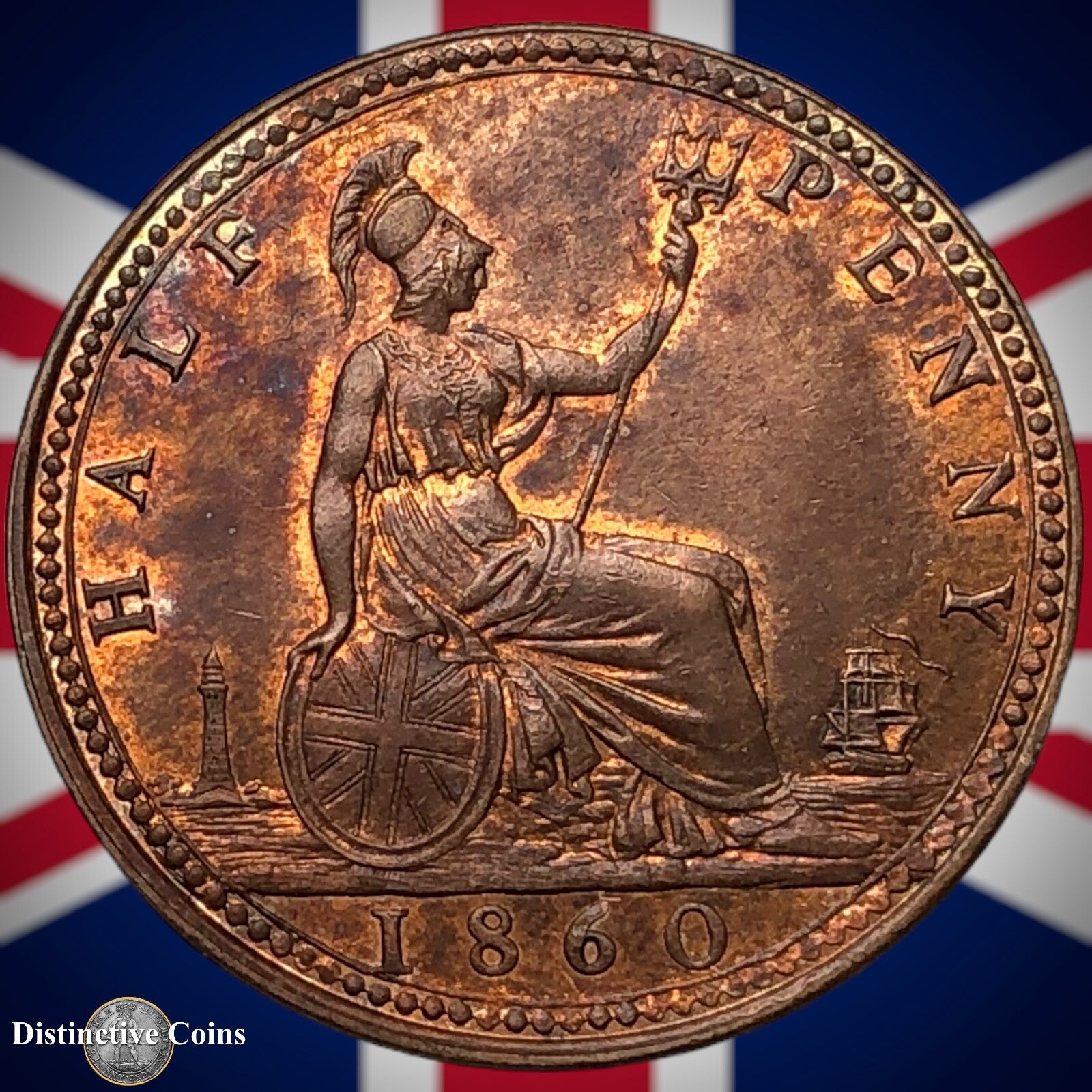 Great Britain 1860 Half Penny 1/2d GB5347