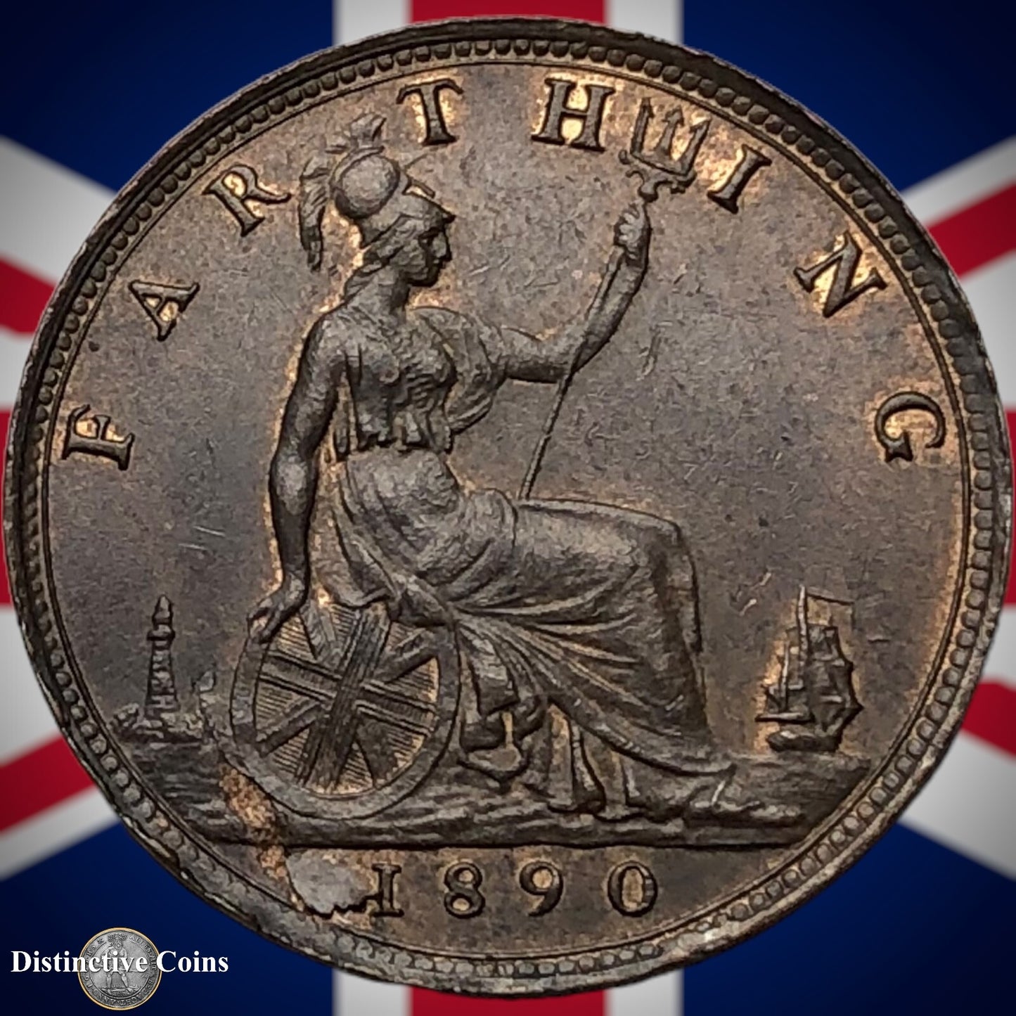 Great Britain 1890 Farthing 1/4d GB4286