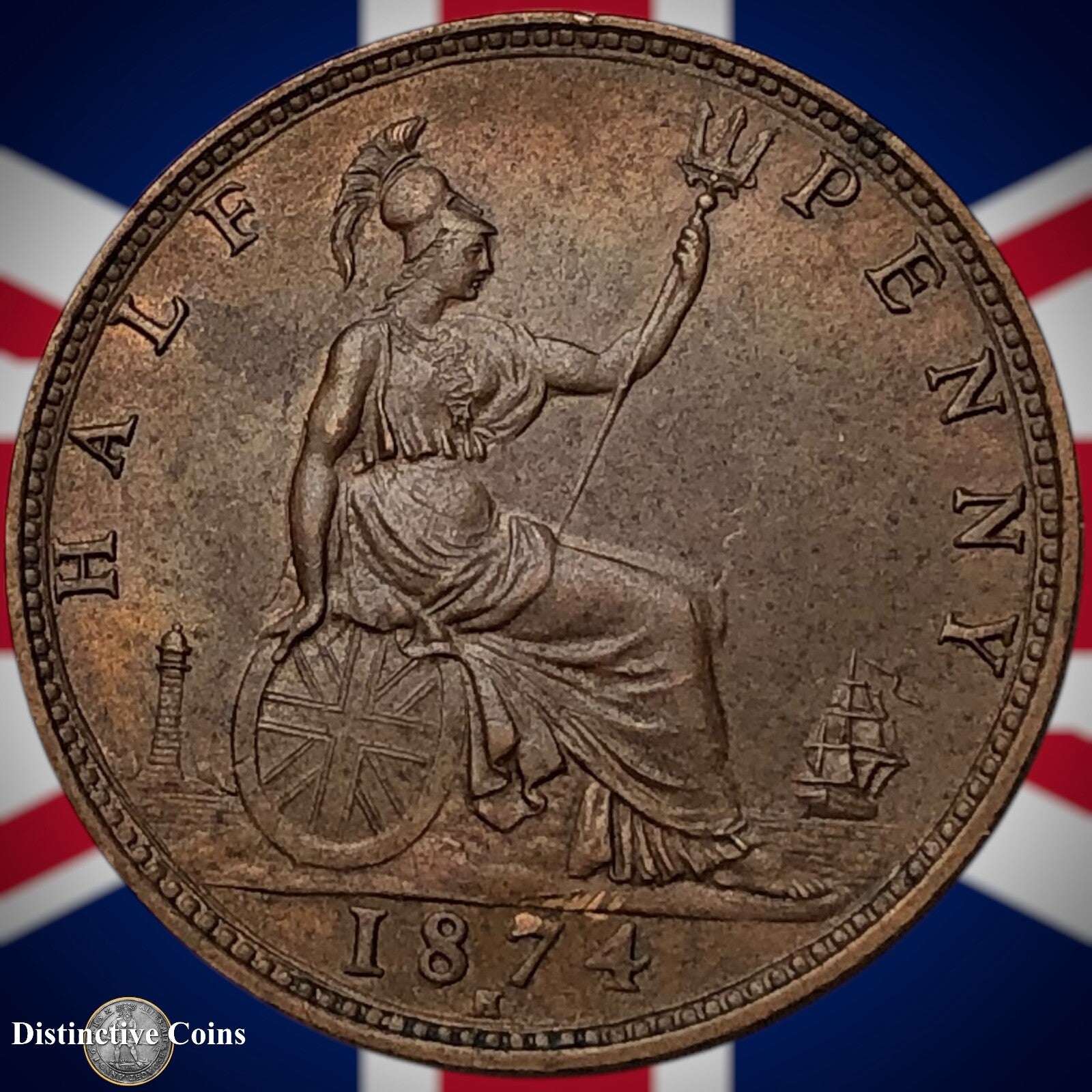 Great Britain 1874 H Half Penny 1/2d GB5514