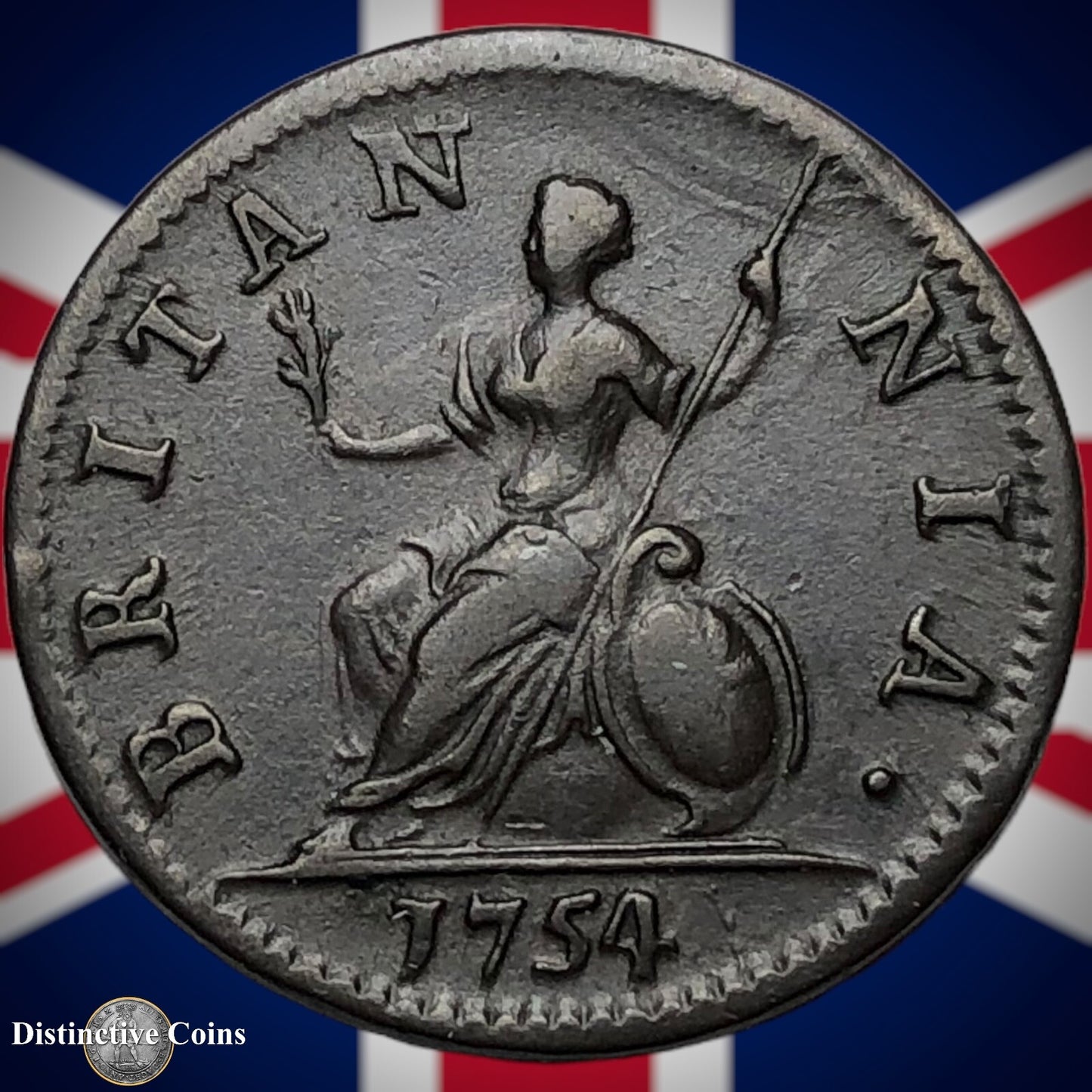 Great Britain 1754 Farthing 1/4d GB3182