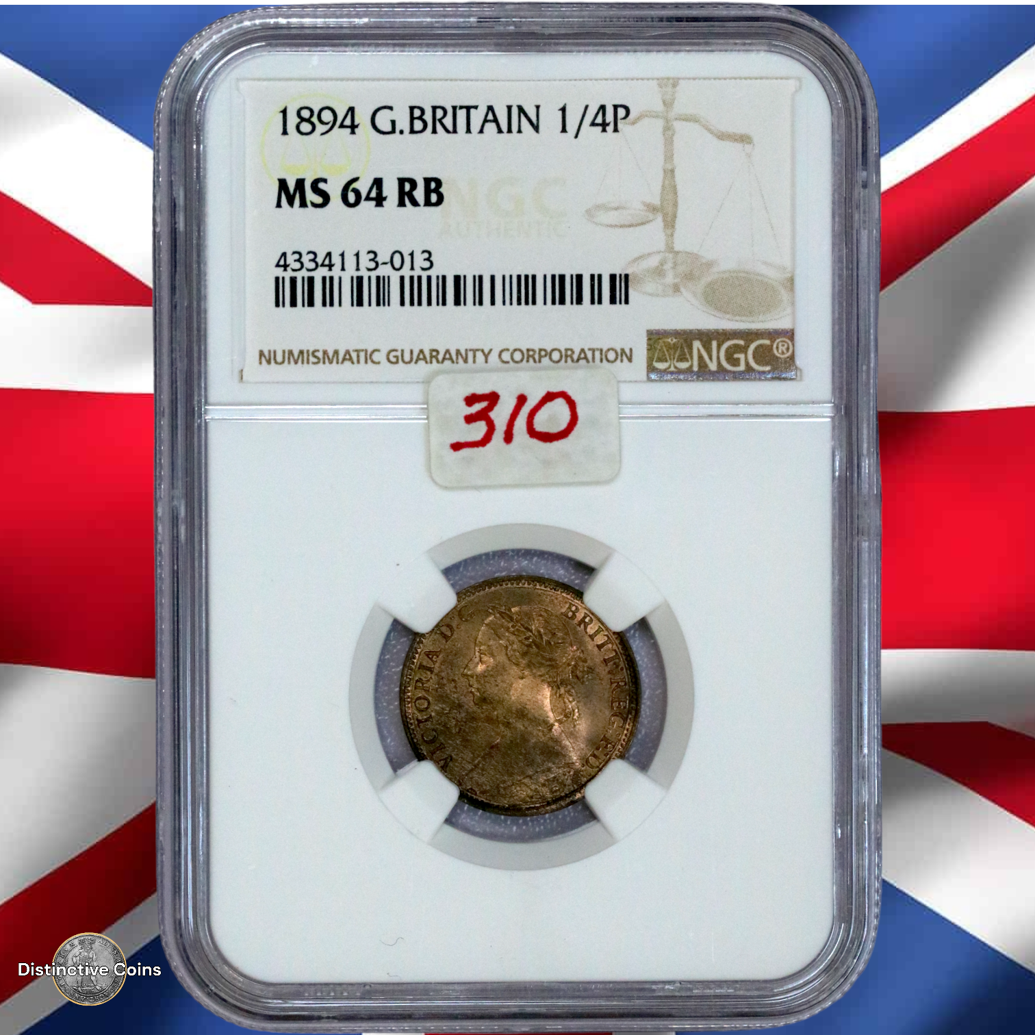 Great Britain 1894 Farthing NGC MS64RB - GBS056