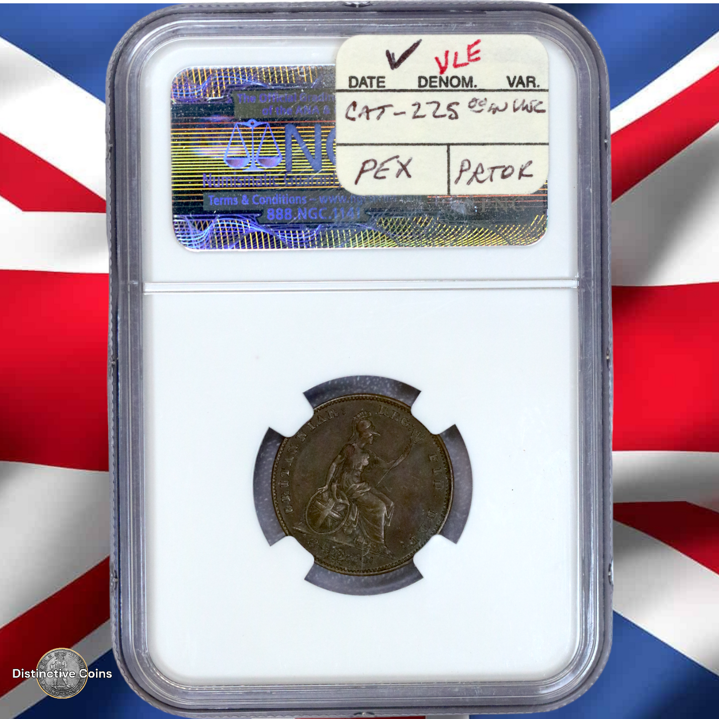Great Britain 1839 Farthing NGC AU55BN - GBS039
