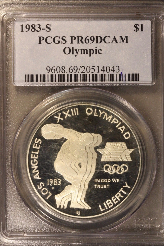 1983 S L.A. Olympics Silver Comm. Dol. PCGS PR69DCAM
