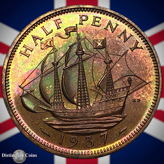 Great Britain 1937 Half Penny 1/2d GB6004