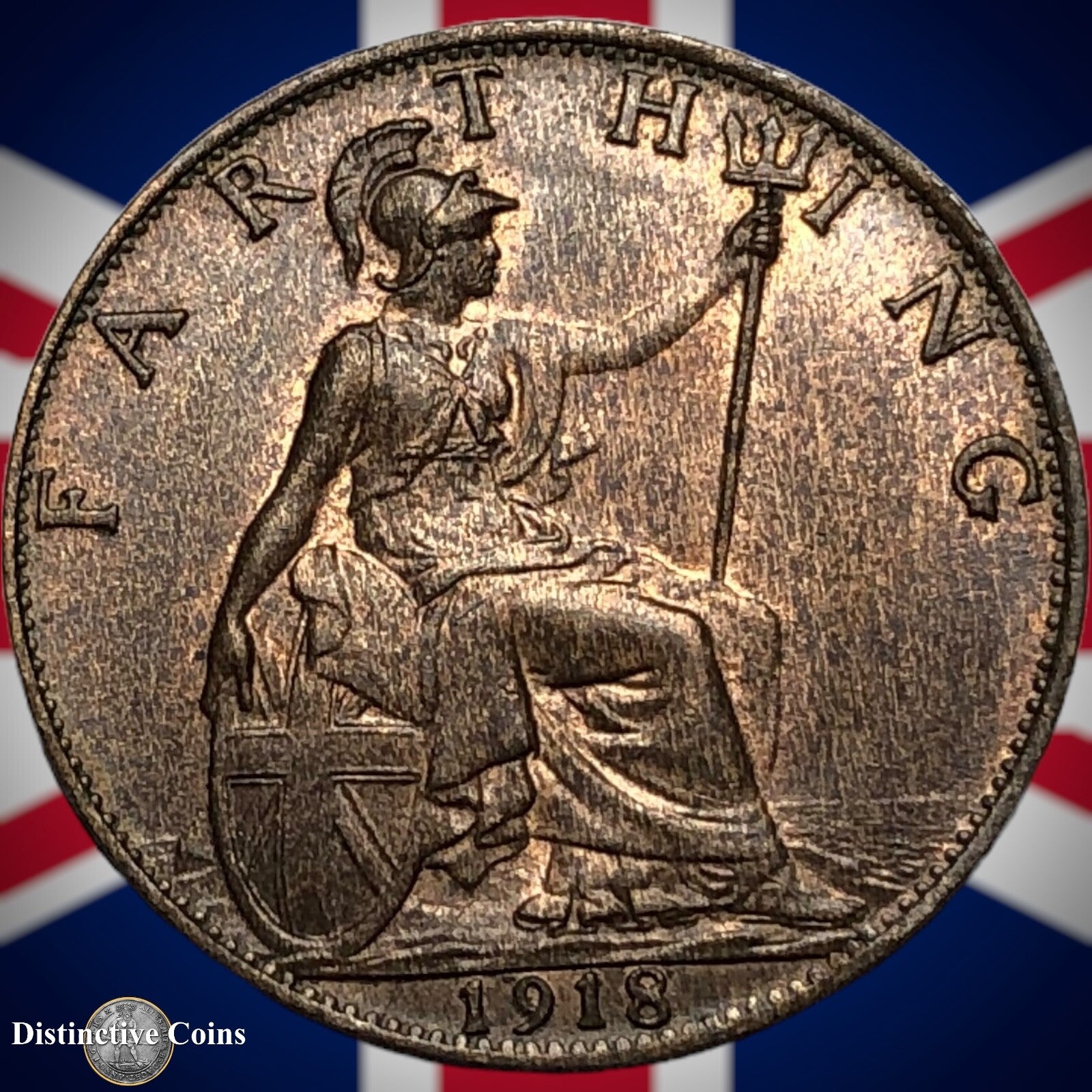 Great Britain 1918 Farthing 1/4d GB4709