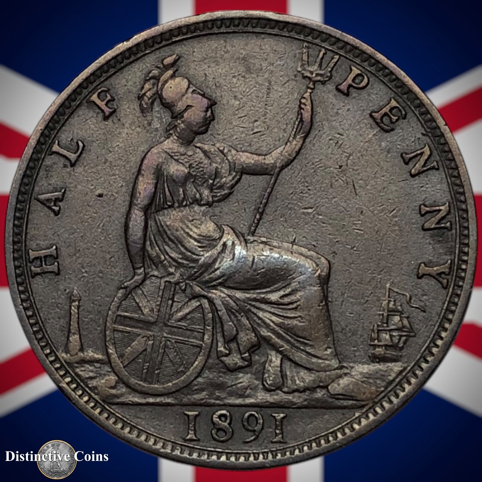 Great Britain 1891 Half Penny 1/2d GB5682