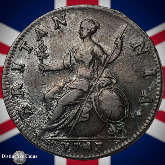 Great Britain 1743 Half Penny 1/2d GB5082