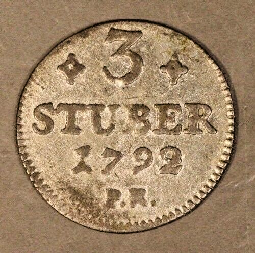 1792 German States Julich-Berg 3 Stuber Silver Nice