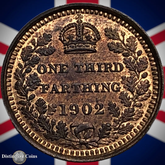 Great Britain 1902 Third Farthing 1/3 Penny GB3037