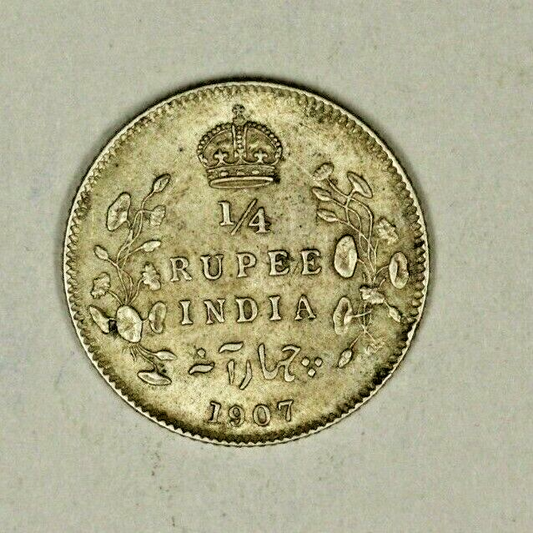 British India Silver 1/4 Rupee 1907   A1219