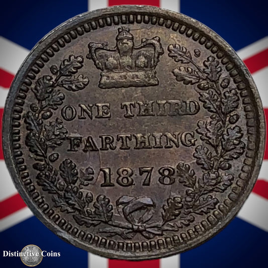 Great Britain 1878 Third Farthing 1/3 Penny GB3017