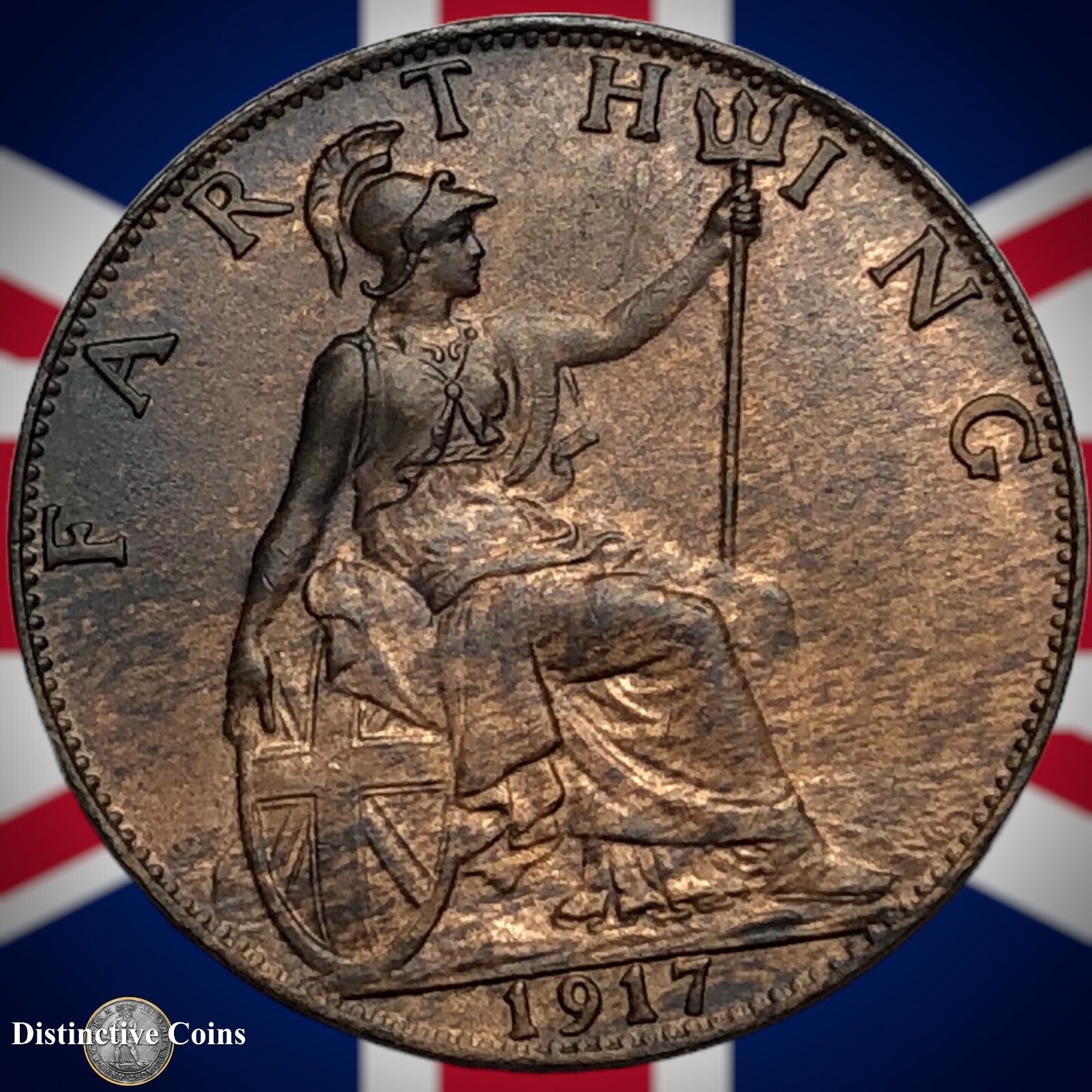 Great Britain 1917 Farthing 1/4d GB4687