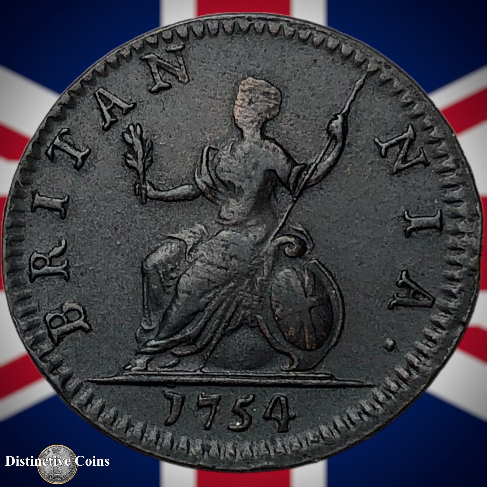 Great Britain 1754 Farthing 1/4d GB3185