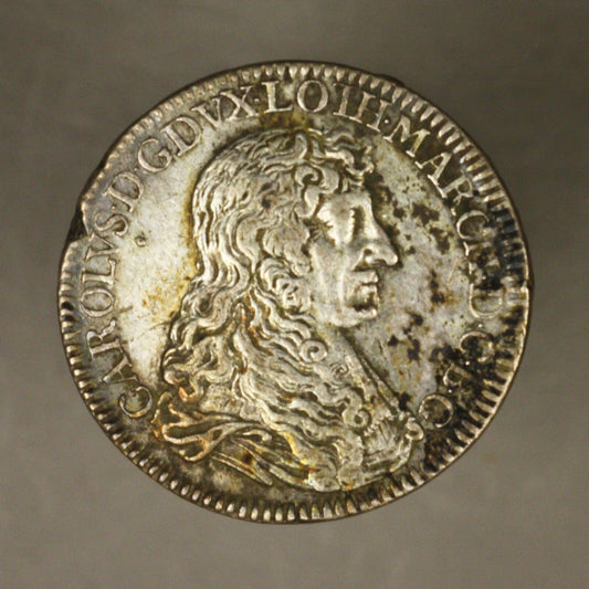 French Lorraine 1668 Teston  Old test cut on rim