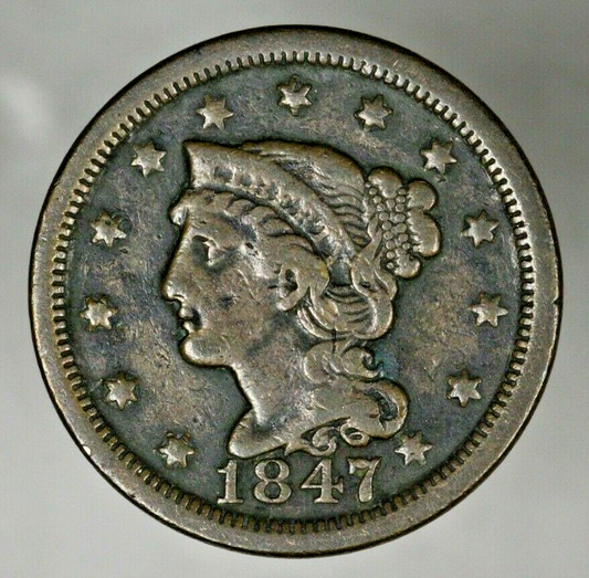 US 1847 Braided Hair Large Cent  A2950