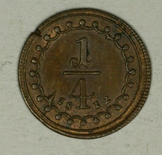 Austria Copper 1/4 Kreuzer 1812-A Nice UNC Flaw on rim  A2406
