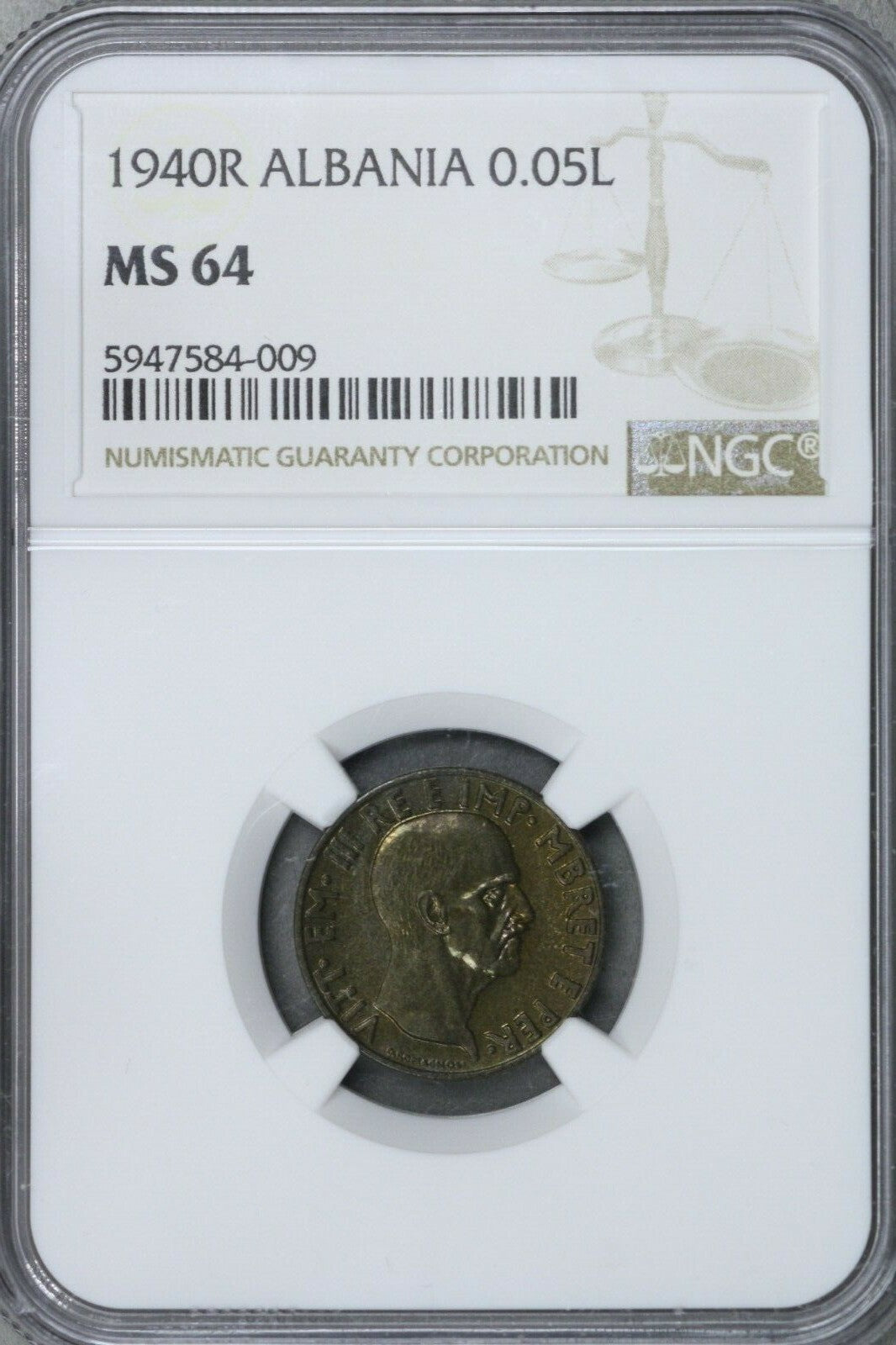 Albania 1940 R .05 L NGC MS 64 S584