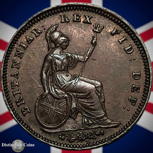 Great Britain 1827 Third Farthing 1/3 Penny GB3006