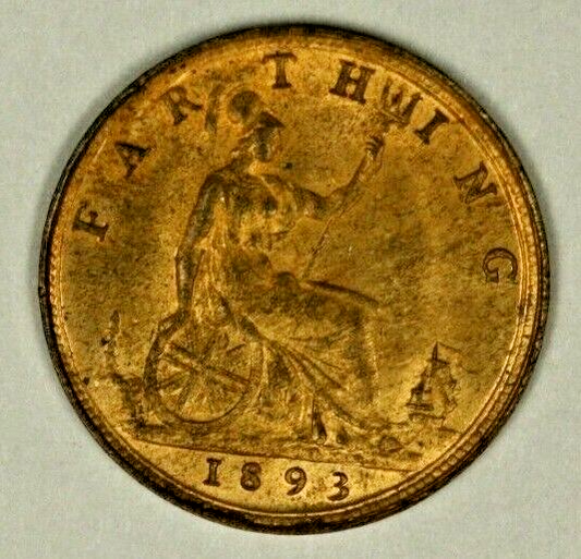 Great Britain Farthing 1893  Red Unc  A743