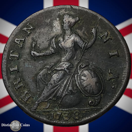 Great Britain 1738 Half Penny 1/2d GB5074
