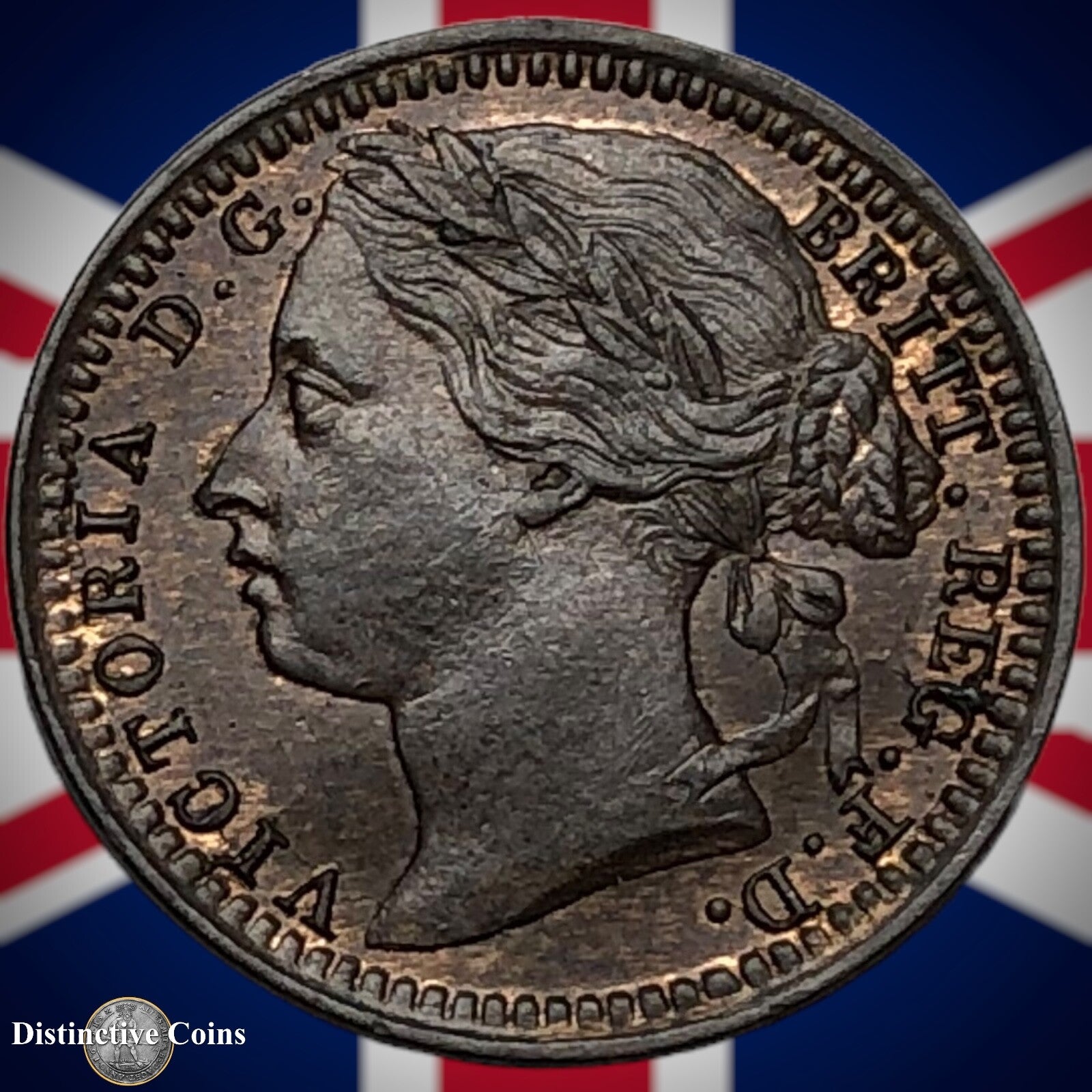 Great Britain 1876 Third Farthing 1/3 Penny GB3015