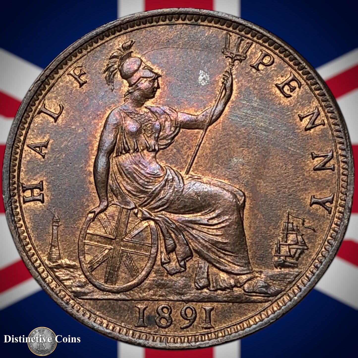 Great Britain 1891 Half Penny 1/2d GB5696