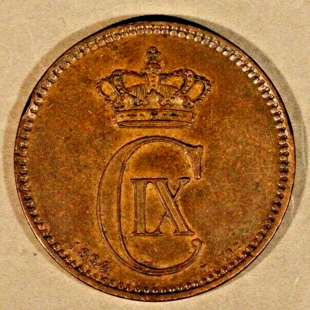 1894 Denmark 5 Ore NIce