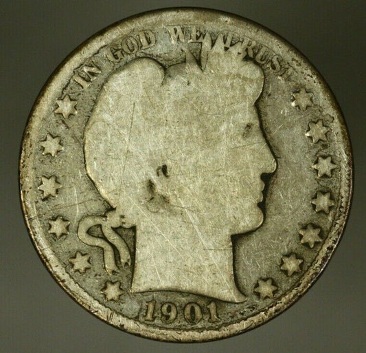 Silver Barber Half Dollar 1901-S    A765