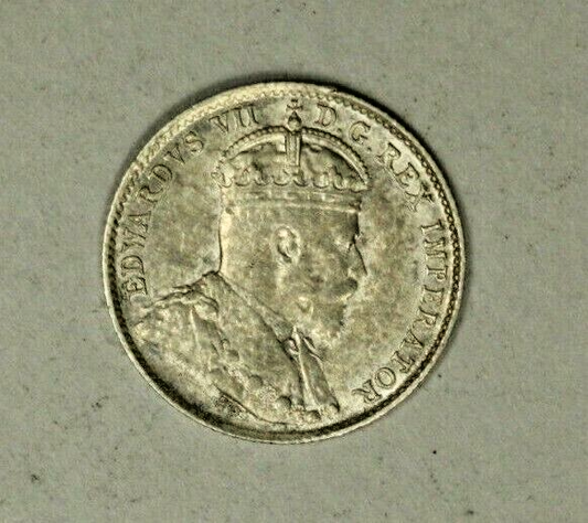 Canada Silver 5 Cents 1905  AU  A1918