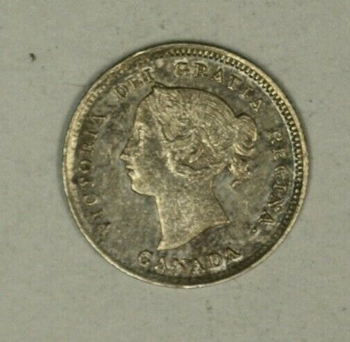 Canada Silver 5 Cents 1893 Toned AU  A2213