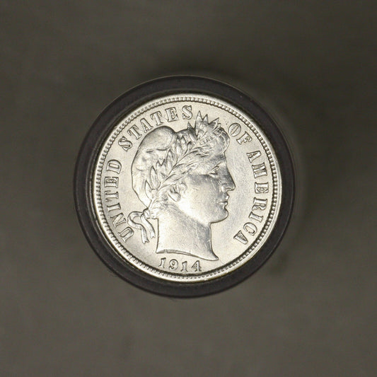 Barber Dime 1914 P Old Cleaning