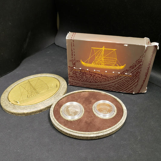 1999 Canada $5 & Norway 20 Kroner Voyages Into History 2 Coin Set W/ Box And COA