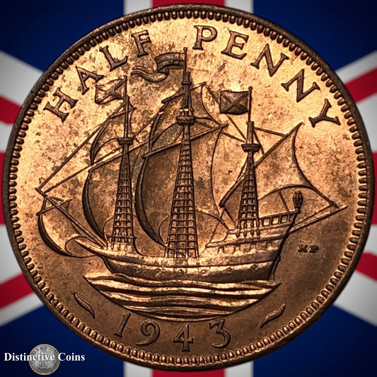 Great Britain 1943 Half Penny 1/2d GB6034