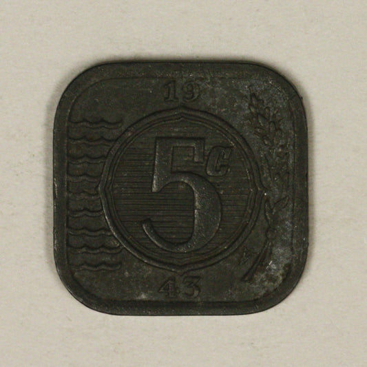 Netherlands 1943 5 five cents XF