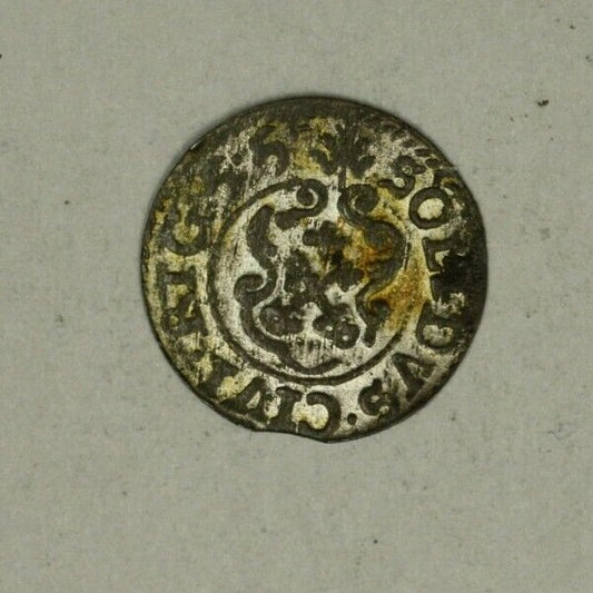 Sweden Silver Solidus 1655 Riga  Karl X  XF A2353