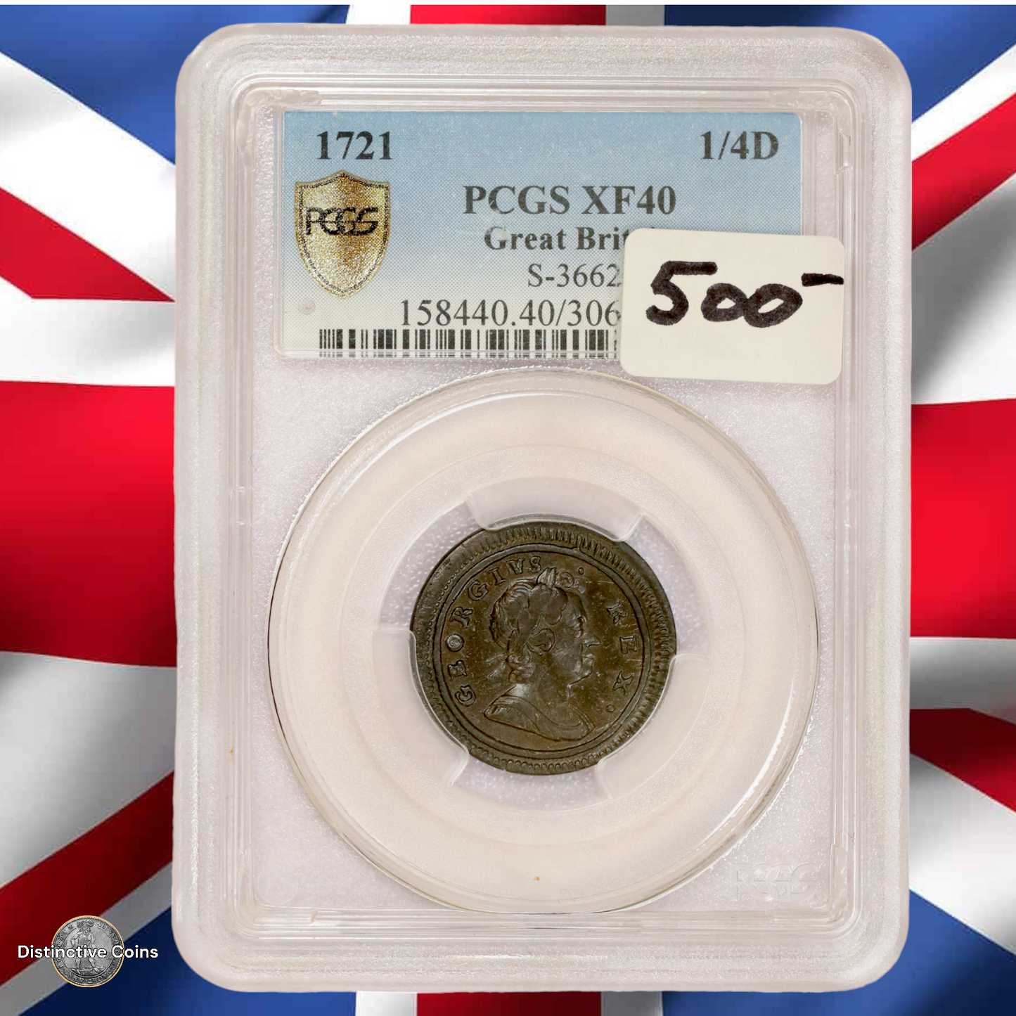 Great Britain 1721 Farthing PCGS XF40 - GBS025