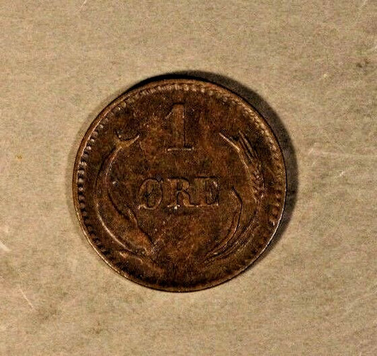 1879 Denmark 1 Ore Very Nice Higher Grade