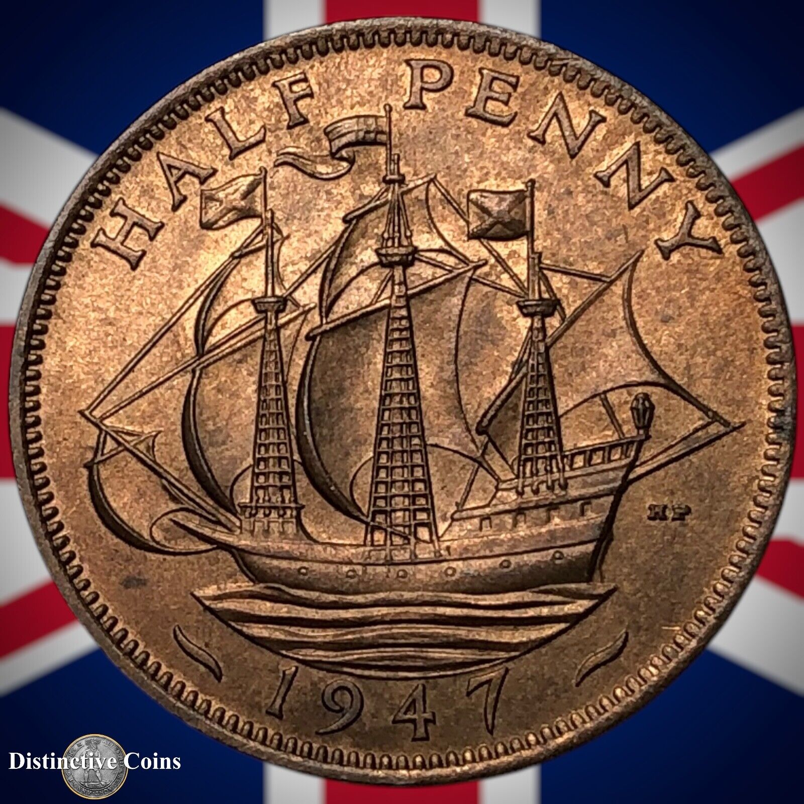 Great Britain 1947 Half Penny 1/2d GB6053