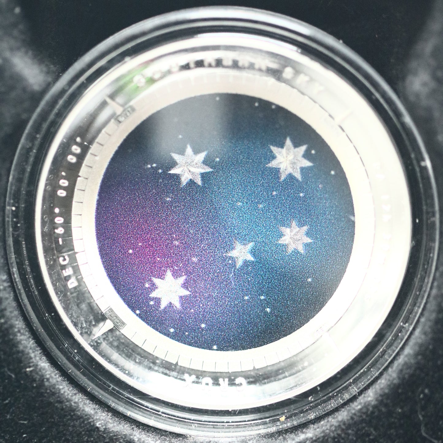 Australia 2012 $5 Southern Sky Crux domed silver proof coin. C007