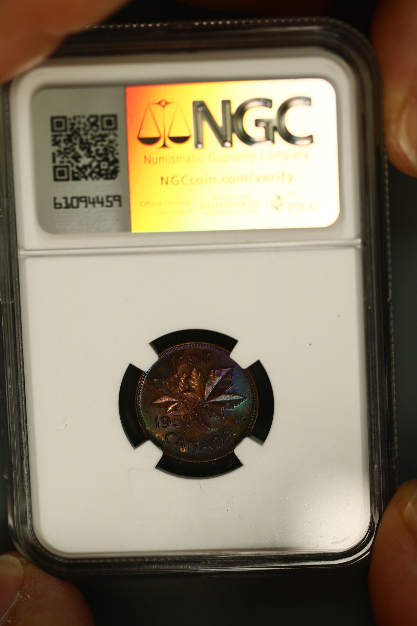 Canada 1953 One Cent No Shoulder Fold MS-65 S791