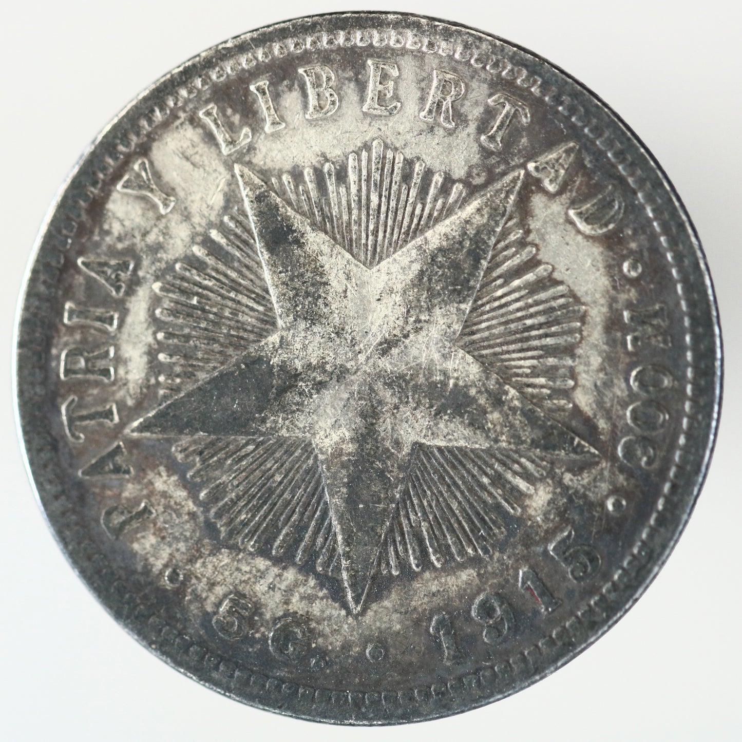 Cuba 1915 Fine Reading 20 Centavos High Relief Star A3528