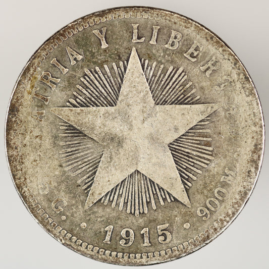 Cuba 1915 Course Reading 20 Centavos Low Relief Star A3567
