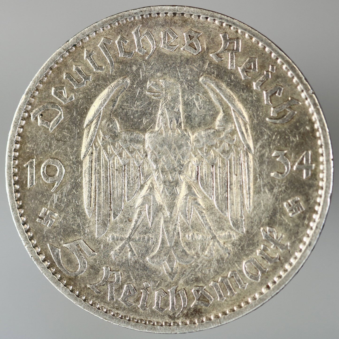 German 1934 F 5 Reichsmark Silver Commemorative Coin A3529