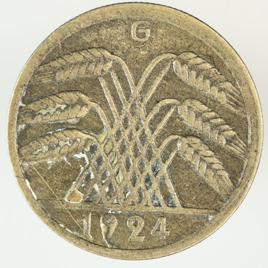 Germany 1924 G 50 Rentenpfennig A3586