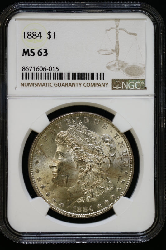 US 1884 Morgan Silver Dollar MS-63 NCG S807
