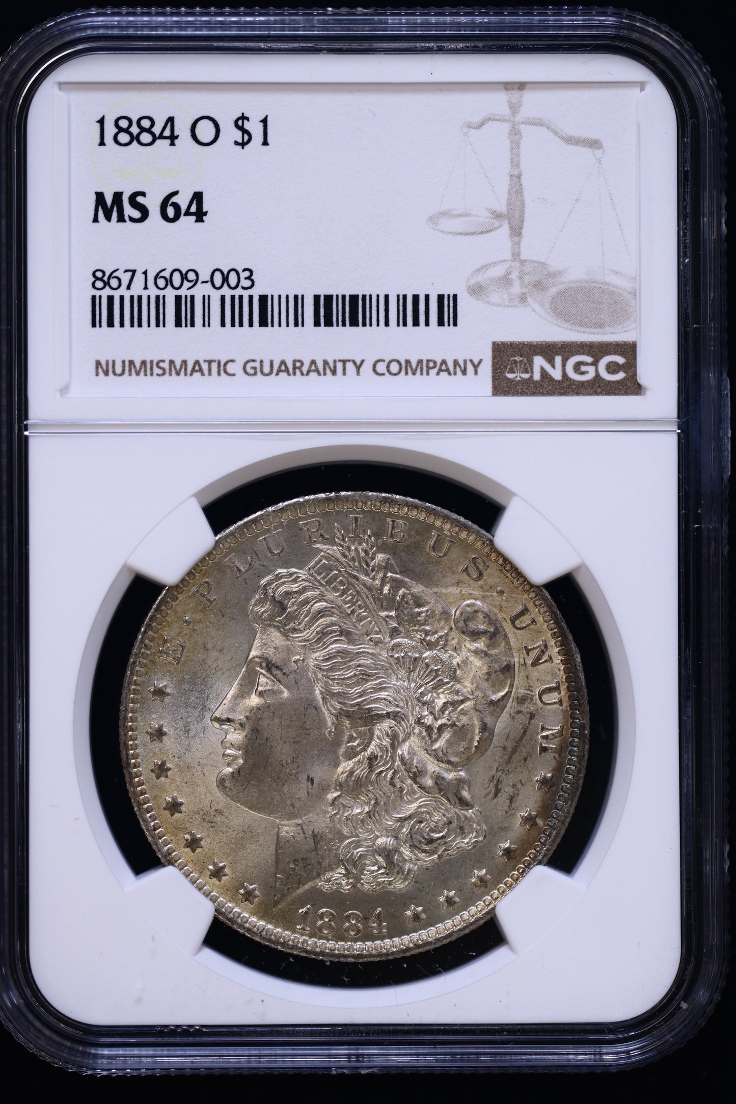 US 1884-O Morgan Silver Dollar MS-64 NCG S817