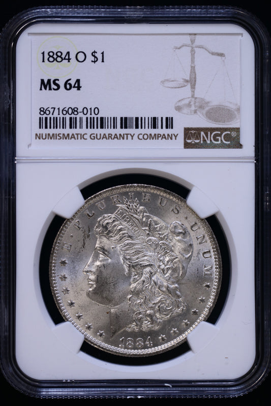 US 1884-O Morgan Silver Dollar MS-64 NCG S818